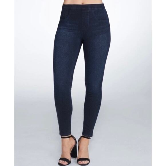 Spanx Jeanish Skinny Ankle Dark Wash Large Slimming Pull On Casual Comfort - Picture 9 of 9